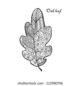 Doodle textured oak leaf.