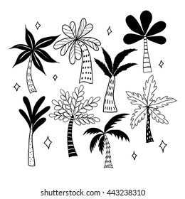 Doodle textured palms.