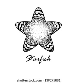 Doodle textured starfish.