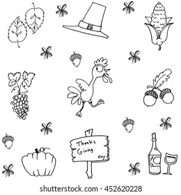 Doodle of thanksgiving fruit vector art illustration