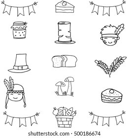 Doodle of thanksgiving hand draw vector illustration