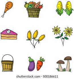 Doodle of thanksgiving object vector art illustration