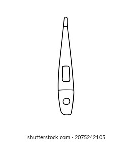 Doodle thermometer illustration in vector. Hand drawn thermometer illustration in vector