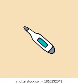 Doodle-Thermometer. Temperaturmessung. Vektorgrafik.