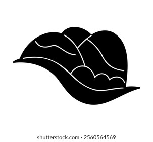 Doodle three mountain in black outline. Clip art for your projects.