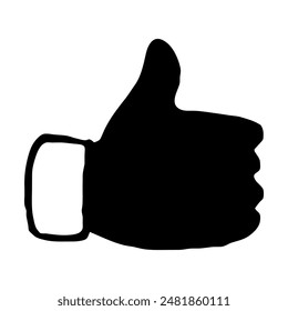 Doodle thumbs up drawn with thin line