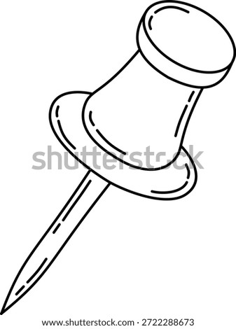 doodle thumbtack pin outline style
