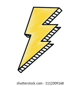 doodle thunder graphic shape icon design