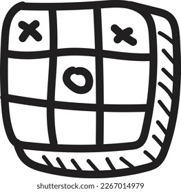 doodle tic tac toe board icon outline vector