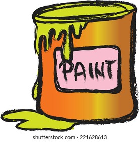  doodle tin of yellow paint