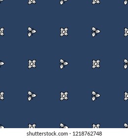 Doodle tiny flowers on a deep blue background, a lot of space, 
eps8