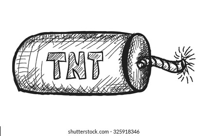 doodle tnt firecracker, vector illustration