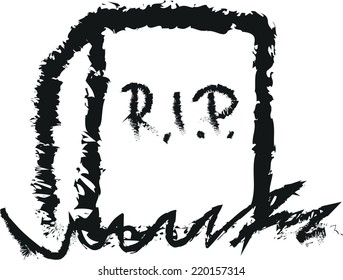 doodle tombstone with RIP
