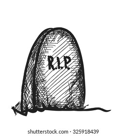 doodle tombstone with RIP