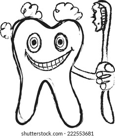 doodle tooth and toothbrush