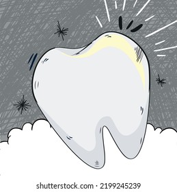 doodle tooth. White teeth. healty
