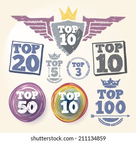 Doodle Top design elements. EPS10.