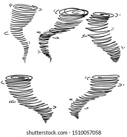 doodle tornado illustration vector isolated on white