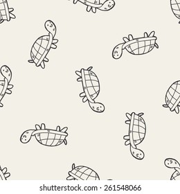 Doodle Tortoise seamless pattern background