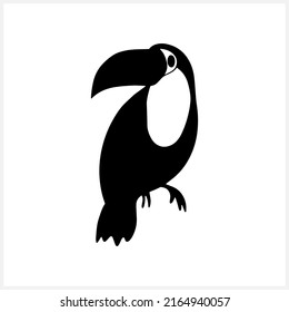 Doodle toucan clip art isolated. Animal art. Sketch bird. Vector stock illustration. EPS 10