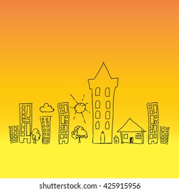 doodle town draw sun