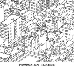 doodle of town vector , Town background