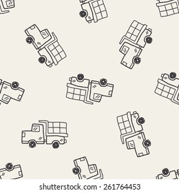 Doodle Toy car seamless pattern background