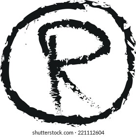 doodle trademark R vector