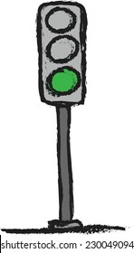 doodle traffic light, green light