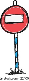 doodle traffic sign do not enter