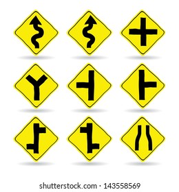Doodle Traffic Signs, Vector Illustration EPS 10.