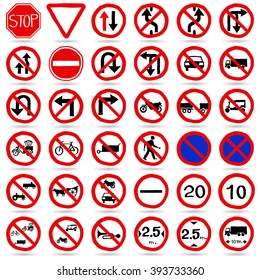 Doodle Traffic Signs, Vector Illustration EPS 10.
