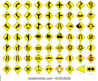 Doodle Traffic Signs, Vector Illustration EPS 10.