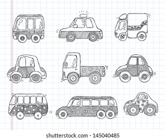 doodle transport car icons