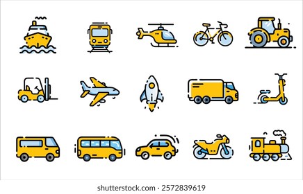 The Doodle Transport Collection Icons