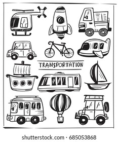 Doodle Transportation icon Set 