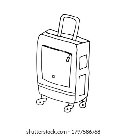 Doodle travel bag illustration in vector. Hand drawn travel bag illustration in vector