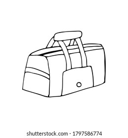 Doodle travel bag illustration in vector. Hand drawn travel bag illustration in vector