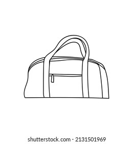 Doodle travel bag illustration in vector. Hand drawn travel bag illustration in vector