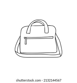 Doodle travel bag illustration in vector. Hand drawn travel bag illustration in vector