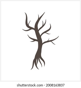 Clipart de árbol de doodle aislado. Ilustración de material vectorial. EPS 10