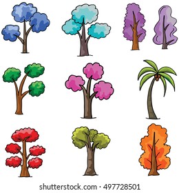 Doodle of tree different collection vector art