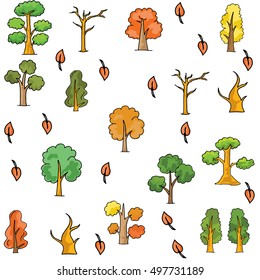 Doodle of tree different collection vector art Doodle of tree different collection vector art