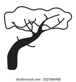 Doodle  tree. Hand drawn sketched. Vector Illustration.