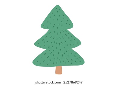 Árbol Doodle. Árbol de Navidad dibujado a mano. Ilustración vectorial del árbol del doodle de las Navidades aislada en un fondo blanco.