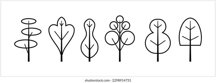 Doodle tree icon isolated. Sketch clipart Vector stock illustration. EPS 10