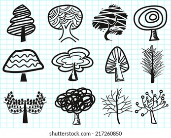 doodle tree icons