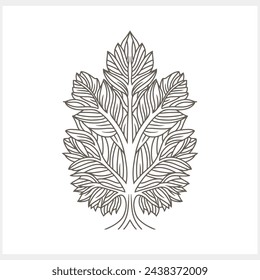 Doodle tree with leaf icon isolated. Sketch clipart Vector stock illustration. EPS 10