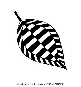 Doodle tree leaf. Vector linear botanical illustration. Zentangle coloring book. Floristic sketch graphics. Isolated element.