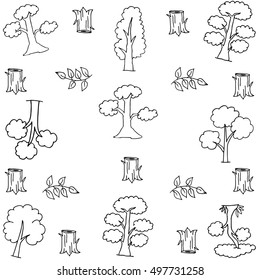 Doodle of tree leaf wood hand draw vector art